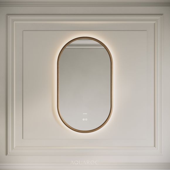 Lumiere Oval Pill Mirror 550mm - Smoked Oak